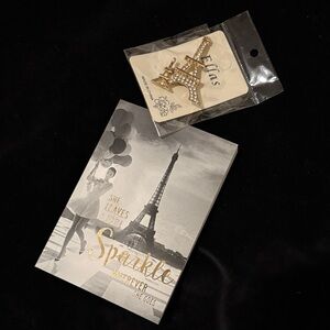 New! Ella Gold Eiffel Tower Pin with Notepad